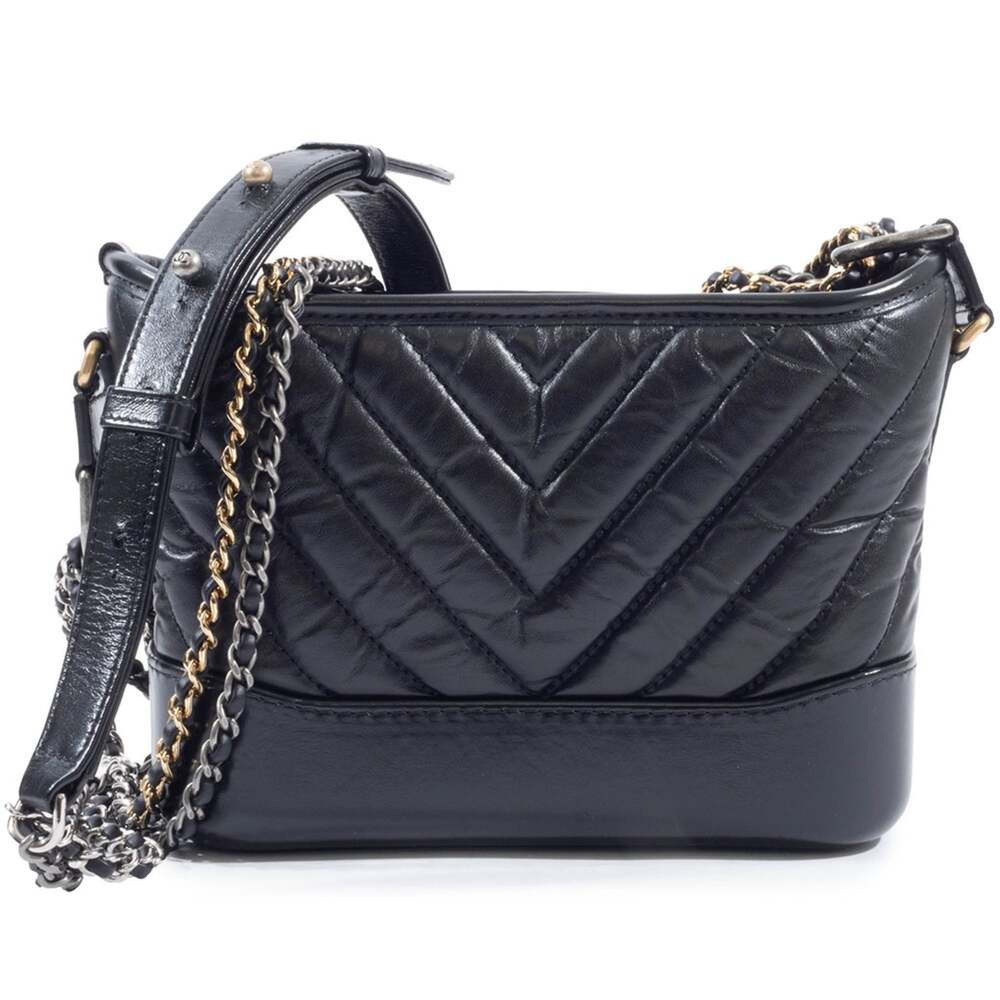 Chanel So Black Gabrielle Hobo Chevron #246487C32B - Picture 2 of 9